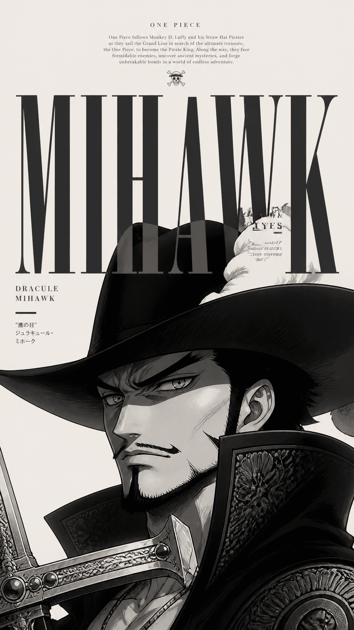 Minimalist editorial poster design featuring **[character...