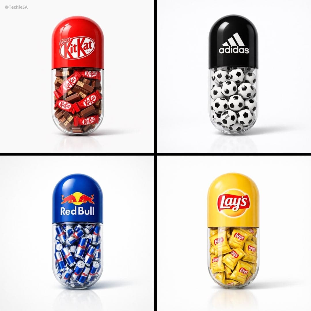 Create a minimal poster. A large capsule pill centered in...