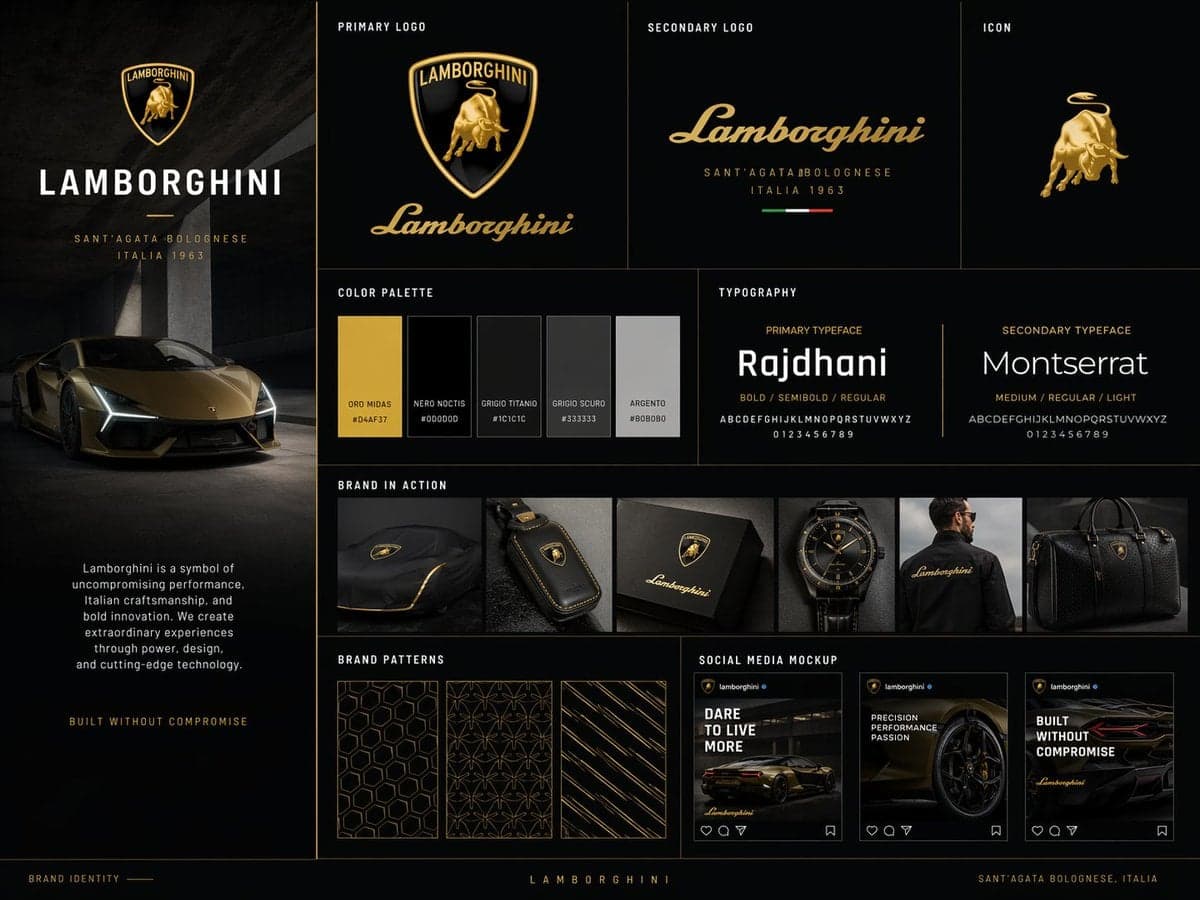 Create a premium brand kit board for [BRAND NAME], presen...