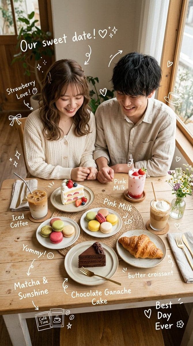 Ultra-realistic cozy Japanese-Korean café photography fea... 2