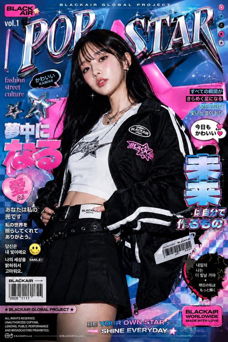 Ultra-stylized high-fashion editorial poster featuring a ... 4