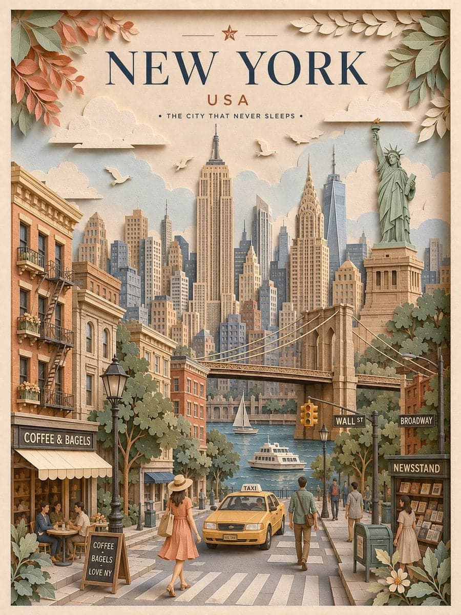 Create a highly detailed vertical travel poster in an ele...