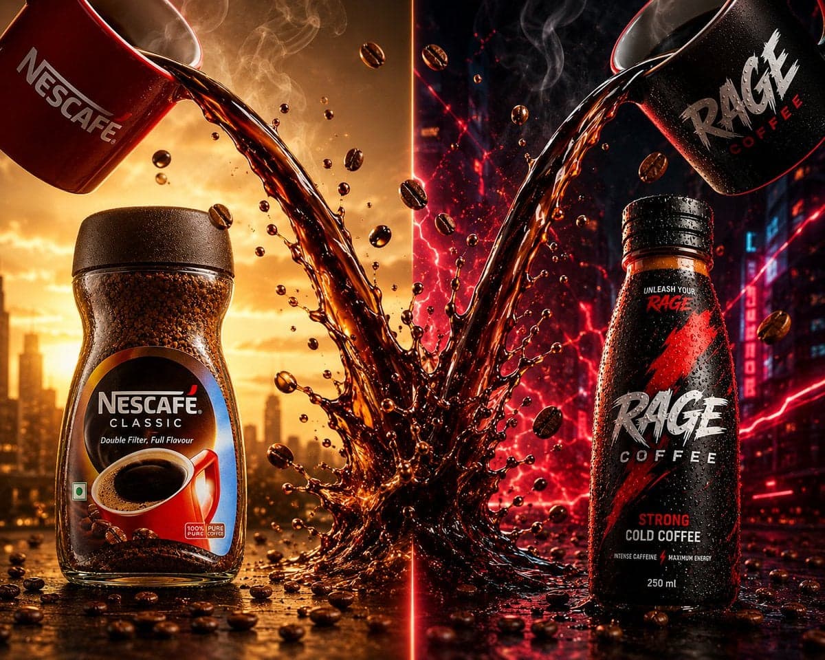 Ultra premium Nescafé coffee jar standing on a polished b... 3