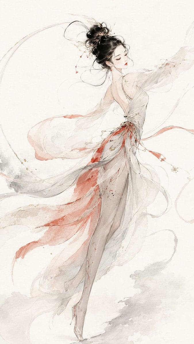 请生成一张 9:16 竖版的原创东方时装插画，主题为[主题名称]。 4