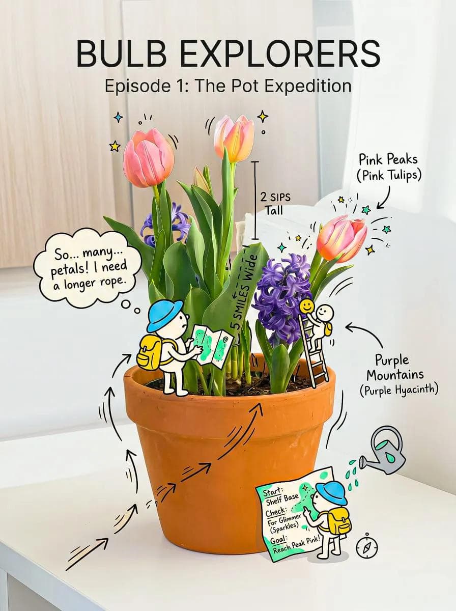 Create a cheerful, creative composition that blends a rea... 2
