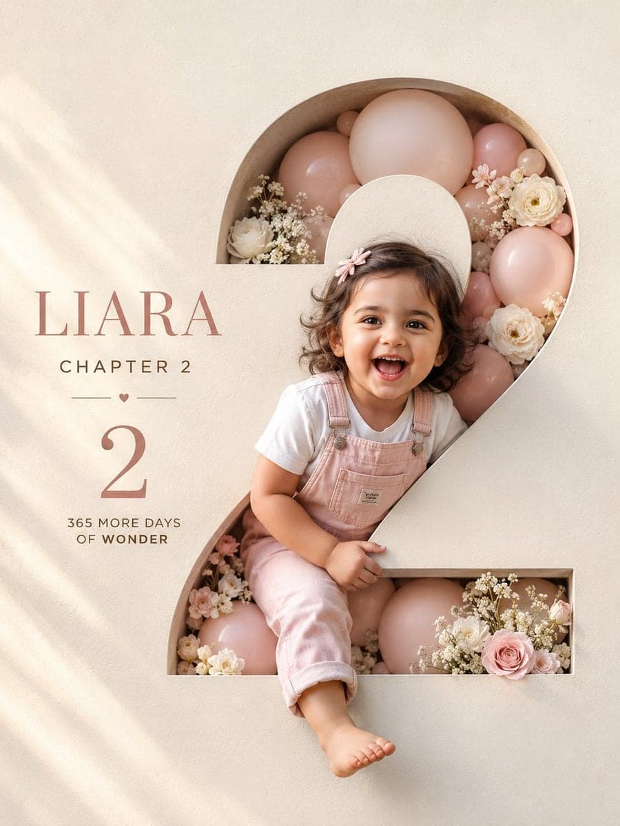 Professional luxury birthday poster, 3:4 portrait composi...