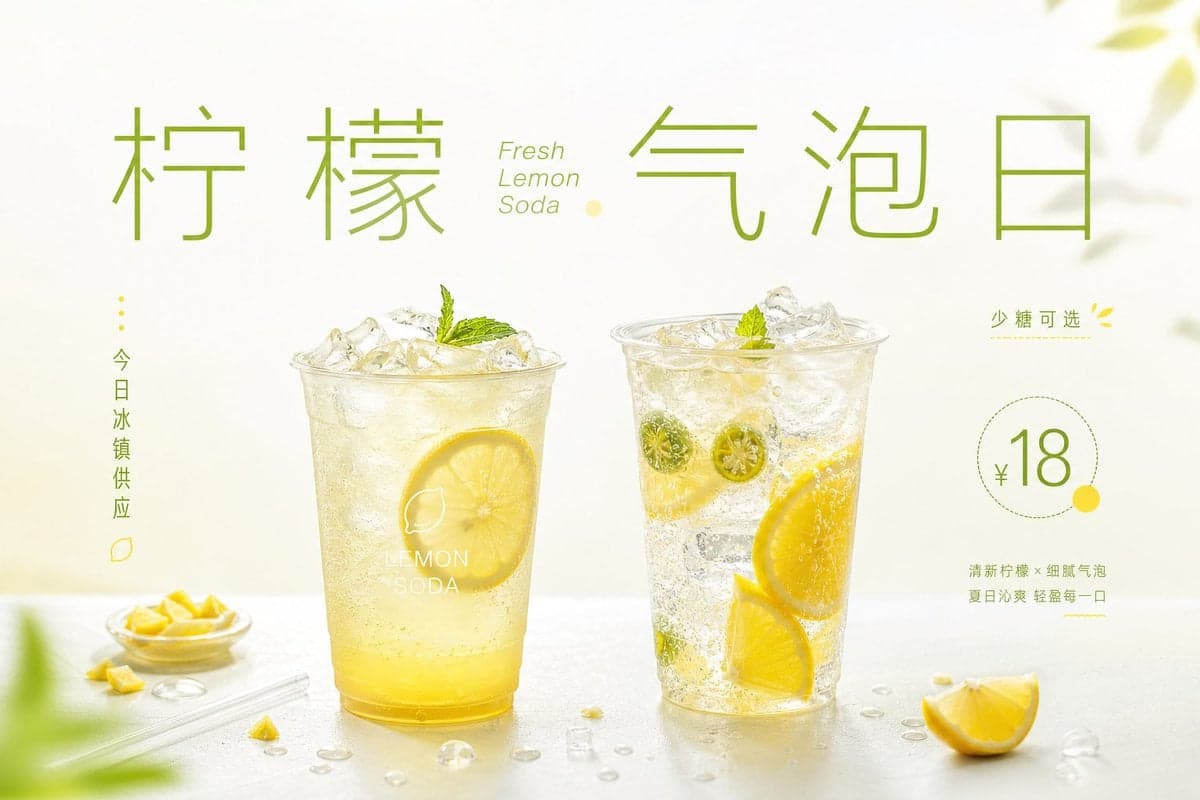 围绕[主题对象]生成一张明亮清透的商业信息视觉：上方保留大面积呼吸空间，中心以极大的中文主题字作为第一视觉，字距疏... 3